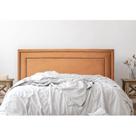 Cabeceira Casal Estofada para Cama Box com Tachas 140x60cm Reta Luxo Dupla Laranja Terracota/Fumê