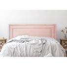 Cabeceira Casal Estofada para Cama Box com Tachas 140x60cm Reta Luxo Dupla Rosa Rosê/Prata