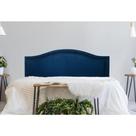 Cabeceira Casal Estofada para Cama Box, Modelo Curva Luxo com Tachas 1,40m x 0,60m, Veludo, Suede e Sintético