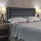 Cabeceira Casal Estofada Sophia Diamond 2 Suede Cinza 140 x 120 RBL
