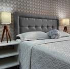Cabeceira Casal Estofada Veneza 05 Luxor Linho Cinza 140 x 60 RBL