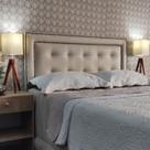 Cabeceira Casal Estofada Veneza 10 Diamond Corano Bege 140 x 60 RBL