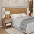 Cabeceira Casal Extensível 2 Mesas com Gaveta Reflex