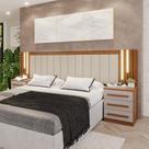 Cabeceira Casal Extensível Estofada com Led Luminous Yescasa