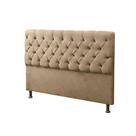 Cabeceira Casal King 190cm Para Cama Box Sofia Bege Suede Bege - DS Estofados Cabeceira Casal King 190cm Para Cama Box Sofia Bege Suede Bege - DS Estofados