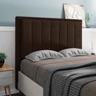 Cabeceira Casal King Cama Box 195cm para Quarto Opala Suede Marrom M11 - D'Rossi