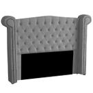 Cabeceira Casal King Size Estofada para Cama Box Ayla Veludo Cinza