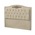Cabeceira Casal King Size Estofada para Cama Box Maitê Veludo Bege