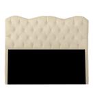 Cabeceira Casal King Size Estofada para Cama Box Verona Veludo Bege