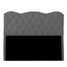 Cabeceira Casal King Size Estofada para Cama Box Verona Veludo Cinza Escuro