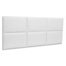 Cabeceira Casal Kit 6 Placas Modelo Retangular - material sintético Branco