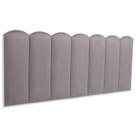 Cabeceira Casal Kit 7 Placas Modelo Nuvem - Suede Cinza Cabeceira Casal Kit 7 Placas Modelo Nuvem - Suede Cinza