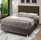 Cabeceira Casal Laura 1,40 Almofadada Suede Marrom