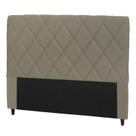 Cabeceira Casal Lotus Nobuck Marrom Taupe Bordado - Luma