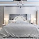 Cabeceira Casal Provence Diamond Branco 140 X 60
