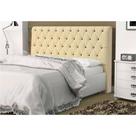 Cabeceira Casal Queen 160 cm Para Cama Box Lady Suede Bege Botões - SA Móveis Cabeceira Casal Queen 160 cm Para Cama Box Lady Suede Bege Botões - SA Móveis