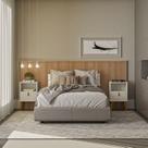 Cabeceira Casal Queen 240cm com Frame Laranjeiras Marrom Carvalho