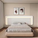 Cabeceira Casal Queen 272cm com Led 3000k e Tomadas 100% Mdf Padrão Planejados Mabel