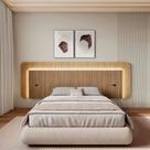 Cabeceira Casal Queen 272cm com Led 3000k e Tomadas 100% Mdf Padrão Planejados Mabel