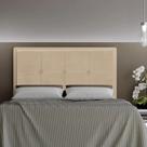 Cabeceira Casal Queen Cama Box 160cm para Quarto Ametista Suede Bege M11 - D'Rossi Cabeceira Casal Queen Cama Box 160cm para Quarto Ametista Suede Bege M11 - D'Rossi