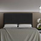 Cabeceira Casal Queen Cama Box 160cm para Quarto Ametista Suede Preto M11 - D'Rossi