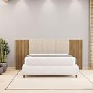 Cabeceira Casal Queen Cama Box 268cm Ripado Selma Linho V01 - D'rossi Brisa E Bege