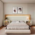 Cabeceira Casal Queen com 2 Mesas de Cabeceira Led 3000k e Tomadas 100% Mdf Mabel