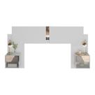 Cabeceira Casal/queen Com Espelhos E 2 Mesas De Cabeceira 232cm Multimóveis Mp4324 Branco Branco Cabeceira Casal/queen Com Espelhos E 2 Mesas De Cabeceira 232cm Multimóveis Mp4324 Branco Branco