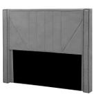 Cabeceira Casal Queen Estofada para Cama Box Toronto Veludo Cinza