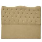 Cabeceira Casal Queen para Cama Box Estofada Dunas Veludo Bege Cabeceira Casal Queen para Cama Box Estofada Dunas Veludo Bege