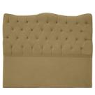 Cabeceira Casal Queen para Cama Box Estofada Dunas Veludo Bege Escuro