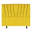 Cabeceira Casal Queen Size Cama Estofada 160 Cm Emma Suede Amarelo