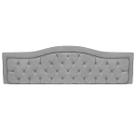 Cabeceira Casal Realeza 140cm com Botões Capitonê Suede Cinza Claro