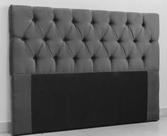 Cabeceira Casal Suede Cinza, Capitonê