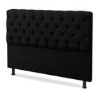Cabeceira Casal Suede Preto 140cm
