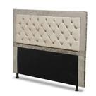 Cabeceira Casal Super King 195cm Para Cama Box Berlim Suede Camurça/Marfim - SA Móveis Cabeceira Casal Super King 195cm Para Cama Box Berlim Suede Camurça/Marfim - SA Móveis