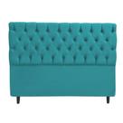 Cabeceira Casal Super King 195cm Para Cama Box Sofia Suede Azul Turquesa - DS Móveis Cabeceira Casal Super King 195cm Para Cama Box Sofia Suede Azul Turquesa - DS Móveis
