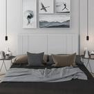 Cabeceira Casal Tulipa Suspensa Moderna para Quarto - 140 CM - Branco material sintético