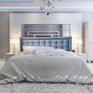 Cabeceira Casal Veneza Diamond 10 2 Linhas Suede Liso Cinza 140 X 120 RBL