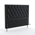 Cabeceira Centaurus 140 Para Cama Box de Casal N-022 Veludo Chumbo Aradecor
