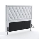 Cabeceira Centaurus 195 Para Cama King Couro Branco Aradecor Cabeceira Centaurus 195 Para Cama King Couro Branco Aradecor