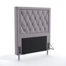 Cabeceira Centaurus 90 Para Cama Box de Solteiro N-023 Veludo Cinza Claro Aradecor