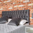 Cabeceira Cinza Vintage Suede Liso Queen 160 X 60