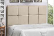 Cabeceira Civic Estofada Com Botão de Strass para Cama Box Casal 144Cm New Foam