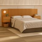 Cabeceira com Design Ripado Sampa Extensível para Cama King Cinamomo