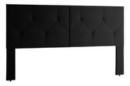 Cabeceira com pés para cama box casal 1,40 Berlin Preta Cabeceira com pés para cama box casal 1,40 Berlin Preta
