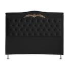 Cabeceira De Cama Box Barcelona Queen 160 cm Capitonê Retro Botão Encapados Suede Preto Do Lar Móveis