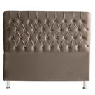 Cabeceira De Cama Box Bella Casal 140 cm Suede Botão Cristal Capuccino Eli Móveis e Decoração