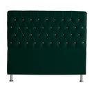 Cabeceira De Cama Box Bella King 195 cm Suede Botão Cristal Verde Eli Móveis e Decoração