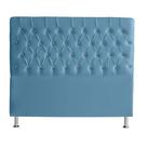 Cabeceira De Cama Box Bella Queen 160 cm Suede Botão Cristal Azul Bebê Eli Móveis e Decoração